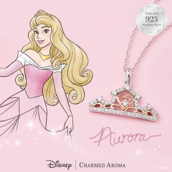 Disney Princess Aurora Tiara Necklace, 925 Sterling Silver Charmed Aroma - Picture 4 of 5